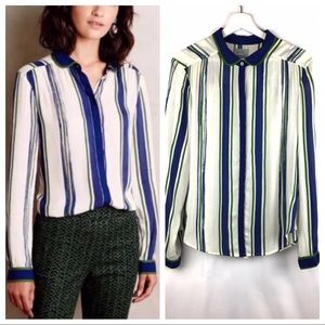 Anthropologie Maeve Striped Button Down Shirt 14